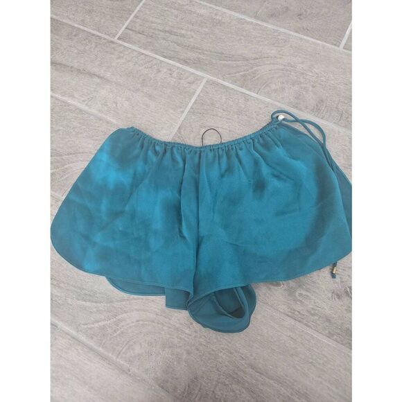 Kat Zarra Lingerie Silk French Knicker Shorts Turquoise Size Small - Picture 1 of 5